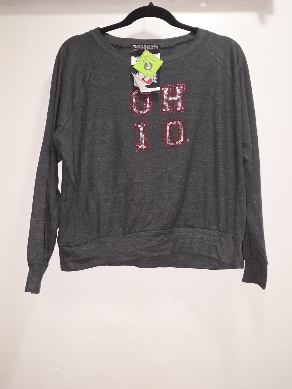 Collegiate Ohio Sequin Crewneck Sweater - Gray